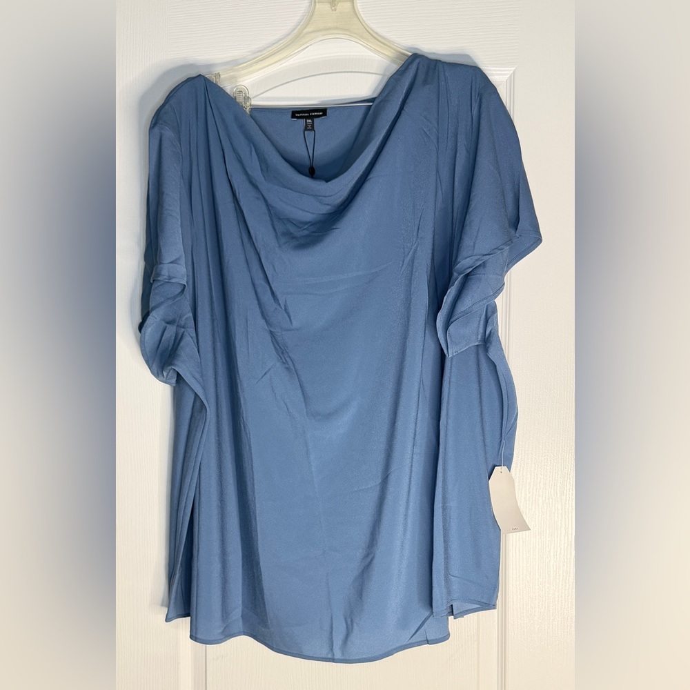 Universal Standard Soft Blue Short Sleeved Blouse, Size 3XL  (6XL)
